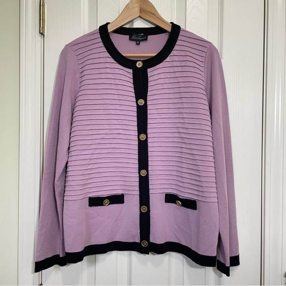Luisa Spagnoli Lavender 100% Virgin wool Cardigan XL - Picture 1 of 7